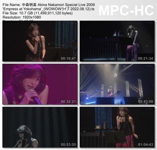[TV-Variety] 中森明菜 Special Live 2009 "Empress at Yokohama" (WOWOWライブ 2022.08.12)