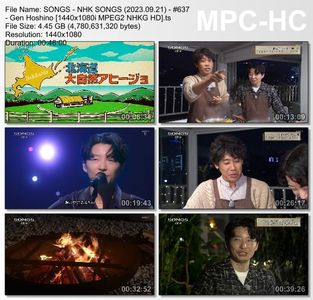 [TV-Variety] NHK SONGS (2023.09.21) - 第637回 - 星野源